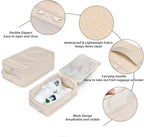 Travel Shoe Bags, Foldable Waterproof Shoe Pouches Organizer-Double Layer (6 Cream Shoe Bags)