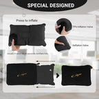 Airplane Travel Blanket with Pillow,300 GSM Soft Fleece Compact Blanket with Carry Bag,Lightweight Travel Blanket for Flights,Black