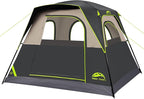 Happy Travel Tent 4 Person Tents for Camping, Waterproof Easy Setup Camping Tent with Top Rainfly, Portable Tall Cabin Tent with 4 Mesh Windows and Carry Bag for Outdoor Camping & Hiking