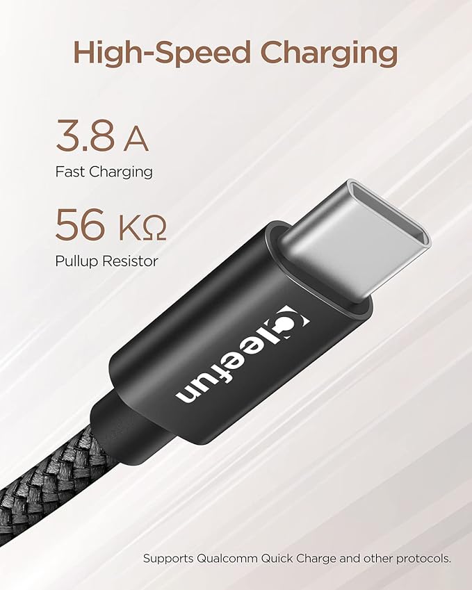 CLEEFUN Short USB C Cable 1ft, 5-Pack USB A to Type C Charger Cord Fast Charging for iPhone 17 16 15 Pro Max Air Plus, for Samsung Galaxy S25 S24 S23 S22 S21 S20 A17 A16 A15 A56 A55 A26 A35 A36 A71