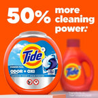 Tide Odor Defense + Oxi Laundry Detergent Pacs, Original Scent, 25 Count, Advanced Odor + Stain Fighter, laudry soap washing detergent pacs