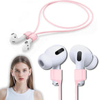 Mooyavia 1 Pack Ultra Strong Magnetic Anti-Lost Straps for AirPods, Colorful Soft Silicone Sports Lanyard Compatible with AirPods 1&2 / AirPods 3rd / AirPods Pro 1st&2nd Gen, Neck Rope Cord - Pink