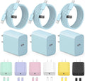 iPhone 17 16 15 Charger Fast Charging 3+3Pack Type C Charger USB C Chargers Block with 10FT Cable for iPhone Air/17/17 Plus/17 Pro/17 Pro Max/16/16 Plus/16 Pro/16 Pro Max/15/15 Pro Max/iPad Pro (Blue)