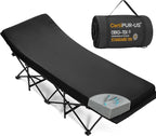 CYMULA Camping Cot Mattress 2in Memory Foam Sleeping Pad,Soft Warm Non-Slip Camping Mattress Topper with Retaining for Adults,Portable Roll up Pad for Travel（only Mattress）