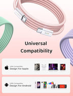 LISEN USB C Cable, 3-Pack [10/10/10FT] USBC to USBC Cable for iPhone 16e 15 Pro Max Charger Cord, 60W (3.1A) C to C Cable Fast Charging for Samsung S25/S24/23, Switch 2, iPad, MacBook