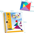Coogam Travel Tangram Puzzle - Magnetic Pattern Block Book Road Trip Game Jigsaw Shapes Dissection STEM Games with Solution for Kid Adult Challenge - IQ Educational Toy Gift Brain Teasers 360 Patterns