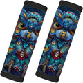 Abstract Colorful Owl 2 Pack Luggage Handle Wrap Set of Neoprene Luggage Tags for Suitcases Bag Strap Wrap Cover Travel Airplane Accessories Covers Markers Sleeve Grips Identifiers Cruise