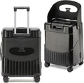Apelila Hardside 22'' Luggage with Seat for Kids & Adults, 360° Lockable Spinner Wheels Travel Suitcase with TSA Approved Lock and Seat Belts(Black, 22-Inch)