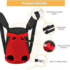 Inspack Dog Backpack Carrier/Cat Carrier, Adjustable Pet Front Carriers Travel Bag for Puppy Medium Dogs, Legs Out, Soft Ventilated Dog Chest Carry Backpacks for Hiking/Camping,10-16 lbs, Red