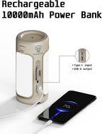 3 in 1 Folding Camping Lantern Rechargeable, 10000mAh Foldable LED Light for Tent Outdoor, IP54 Waterproof, 1500LM Camping Lights, Portable LED Flashlight, 5 Mode