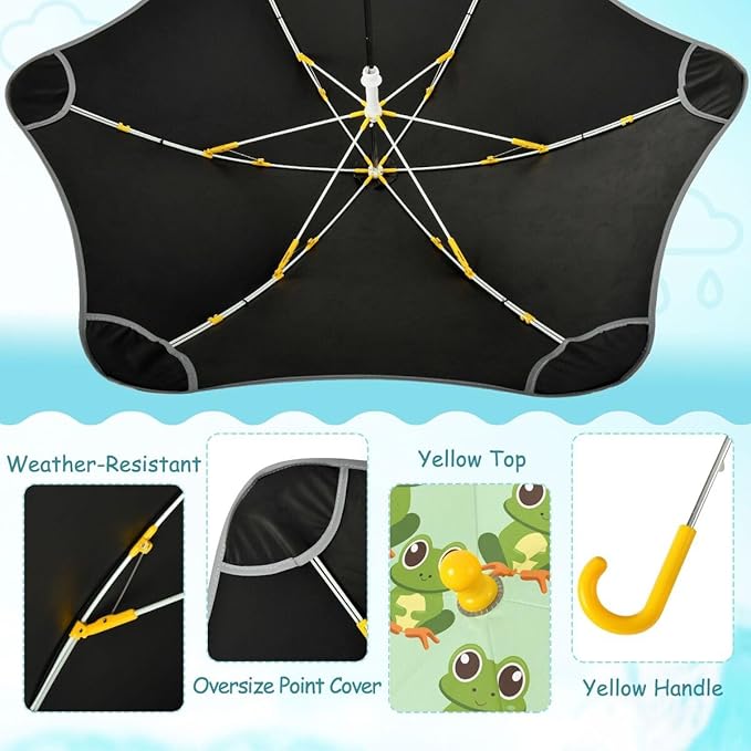 ALAZA Kids Umbrella Stick Umbrellas Cute Umbrella for Boys Girls Toddler UV/Sun Rain Windproof