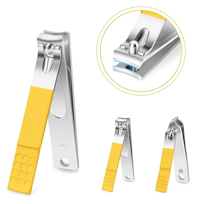 Teamkio 18pcs Manicure Set Pedicure Nail Clippers Set Travel Hygiene Kit Stainless Steel Professional Cutter Care Set Scissor Tweezers Knife Ear Pick Tools Grooming Kits with Leather Case(Yellow）