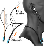Compatible Airpods Strap, Silicone Anti-Lost Strap Connector Sports Neckband Compatible for Airpods Pro 3/2/1, Air Pod 4, 3, 2, 1, Black with Light Blue