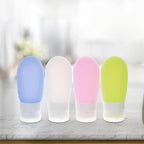 Travel Bottles for Toiletries 4pcs 80ml Refillable Silicone Squeeze Containers Leakproof Travel Size Liquid Bottles for Shampoo Conditioner Lotion Portable for Women