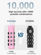 Puroma TSA Approved Luggage Locks, 2 Pack 4 Digit Resettable Travel Combination Code Lock with Zinc Alloy Body for Suitcase, Backpack, Laptop Bag, Gym Locker, Toolbox (Pink)