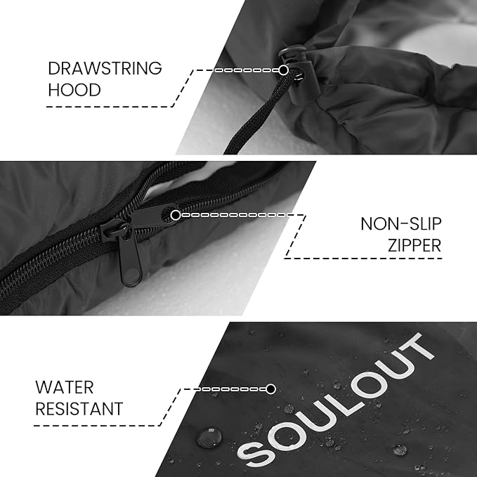 3-4 Season Sleeping Bag for Adults & Kids, Lightweight Warm Cold Weather Camping Bag with Waterproof Compression Sack – Portable for Hiking, Backpacking, Traveling & Outdoor Adventures