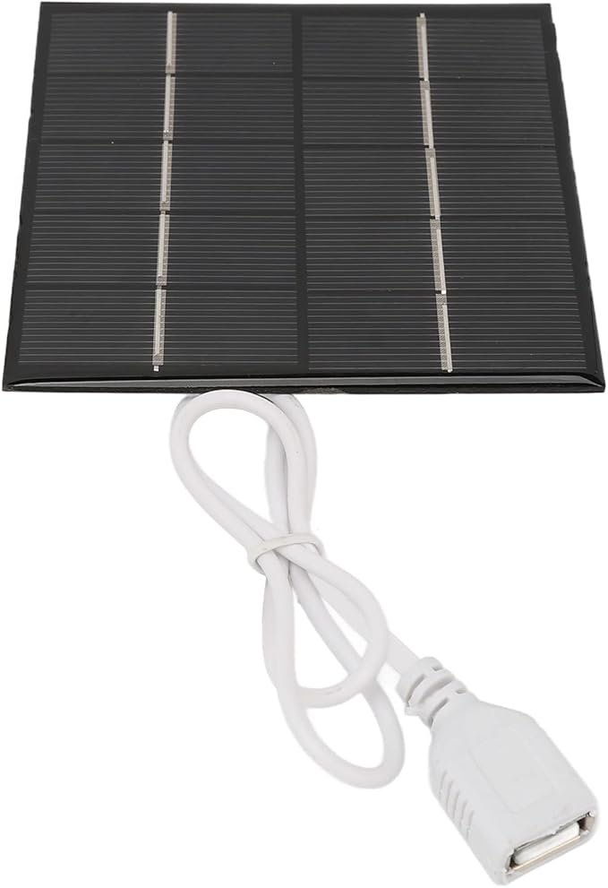 Alomejor Portable Solar Charger,efficient 1.2W 5V mini polycrystalline Solar Panel USB for Travelers Hikers Campers Emergency Outdoor use