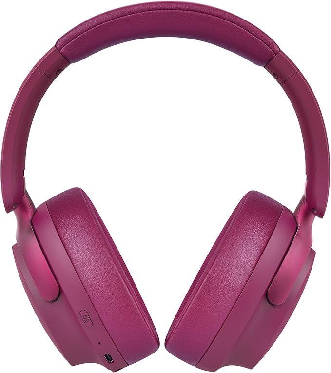 B8 Bluetooth Headphones Over Ear, 6 EQ Music Modes and 50H Playtime Deep Bass Wireless Headphones with Mic, Lightweight Folding HiFi Stereo Headset for iPad/Travel/Tablet/PC/Home Red
