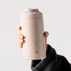 HydroJug Standard Can Cooler - 2-in-1 Insulated Can Cooler Cup - Stainless Steel Can Holder with Non-Slip Rubber Base - Screw-Top Lid - Dishwasher Safe - 16oz, Dune