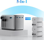 Minthouz Universal Travel Adapter, International 140W Power Adapter GaN PD Fast Charger with 3 USB-C PD & 1 USB-A Port, All-in-One Portable AC Worldwide Power Converter Plug for USA EU UK AUS and More