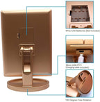 deweisn Floor Mount Tri-Fold Lighted Vanity Mirror with 21 LED Lights, Touch Screen and 3X/2X/1X Magnification, Two Power Supply Modes Make Up Mirror,Travel Mirror