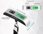 Luggage Weight Scale Portable Digital Suitcase Scale for Travel Handheld Scale with Temperature Sensor, 110 lb/50 kg, Battery Included