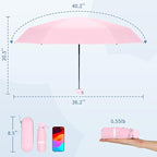 Yoobure Travel Umbrella Portable Compact Umbrellas, Pocket Mini for Purse, Umbrellas for UV Sun & Rain Small for Backpack, Umbrella with Case Folding for Kids Women