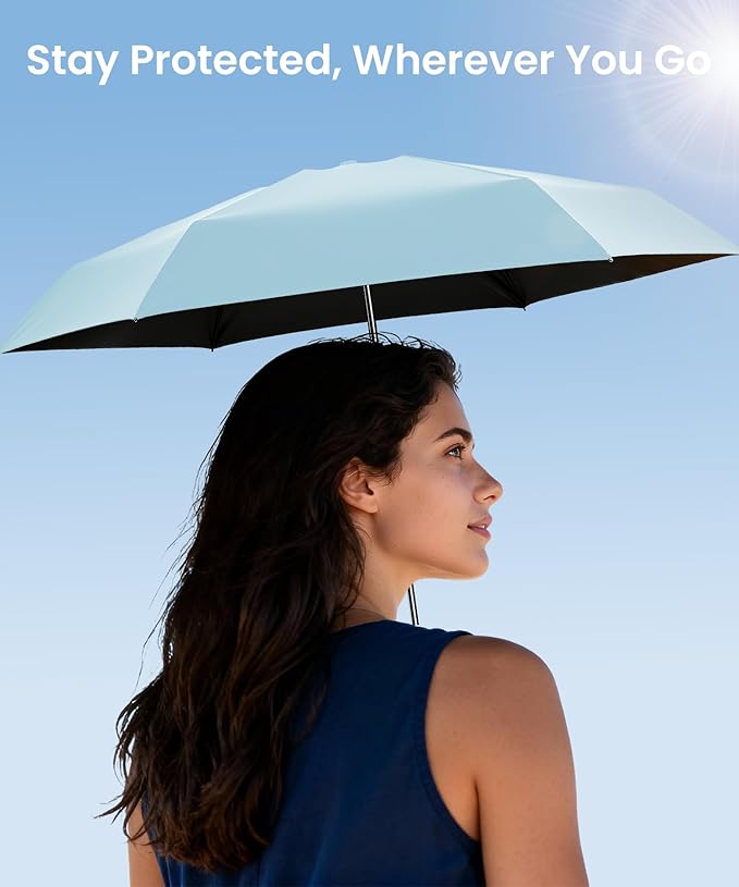 LMUGOOS 3 Pack Travel Mini Umbrella Small Compact, Portable Umbrella with UV Protection UPF 50+, Rainproof & Sunproof Folding Umbrella, Backpack & Pocket-Friendly