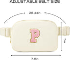 Gitus Personalized Gifts Birthday Gifts for Girls Fanny Pack Cross Body Bags with Initial Letter Preppy Stuff Gifts for Her Girlfriend Wife Sister Friends Mom (Ivory-P)
