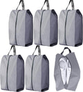 5Pcs Large Travel Shoe Bags Portable Travel Gifts Shoe Organizer with Zipper Closure, Waterproof Nylon Shoe Storage Organizer with Handle Travel Bags For Men and Women, Grey