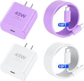 Phone 17 16 Pro Max Charger Fast Charging, 45W USB C Phone 17 16 Super Fast Charger Block with 10ft Long Type C Charging Cable Cord for i.Phone 17 Pro Max/17 Pro/17 Air/17/16/16Pro-White+Purple