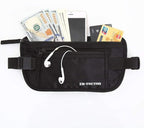ZM-YOUTOO Money Belt for Travel - Hidden Travel Pouch Protect Your Credit and Money With RFID Blocking Passport Holder Waist Wallet (Black)