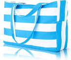 Iioscre Beach Bag for Women, Causal Hobo Pool Bags with Zipper Inner Pocket, Foldable Swim Tote Bag for Vacation Essentials