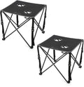 ARROWHEAD OUTDOOR 2-Pack 26” (66cm) Heavy-Duty Portable Camping Folding Table, 2 Cup Holders, Compact, Square, Carrying Case Included, Steel Frame, High-Grade 600D Canvas