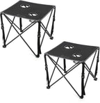 ARROWHEAD OUTDOOR 2-Pack 26” (66cm) Heavy-Duty Portable Camping Folding Table, 2 Cup Holders, Compact, Square, Carrying Case Included, Steel Frame, High-Grade 600D Canvas
