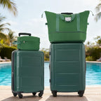 Luggage Sets, 2 Piece Carry on Luggage Set with Travel Bags, 2 Piece Expandable Spinner Hardshell Suitcase with TSA Lock, Back to School Suitcase, Women Men, Green, 20/24 inch