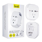 2 Pack Outlet Extender, Outlet Splitter Wall Outlet with PD 20W Type-C，USB Ports，1 Outlet , Wall Plugs for Outlets No Surge Protector Extension Plug for Cruise Ship, Home, Office, ETL Listed