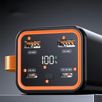 ZEZEFUFU Black Portable DIY Power Bank Case with LCD Display 4 Slots 21700 Battery Charger Shell Box Fast Charging Power Bank