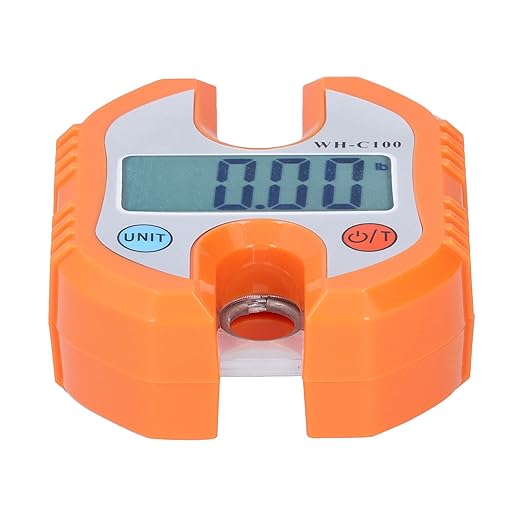 FTVOGUE Digital Hanging Scale, Portable Electronic Hook Scale with Double Accuracy Display for Grocery Shopping and Luggage, 150kg Capacity (Orange)
