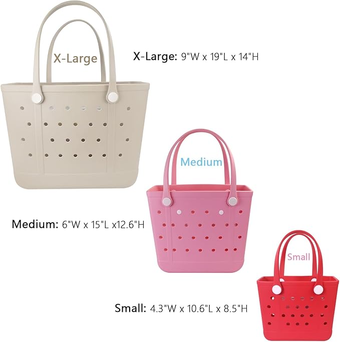 Lightweight Extra large Rubber Beach Bag Small mini Tote Bag for Gym Waterproof medium Open Handbag for Pool Sports