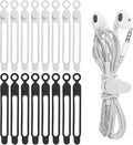 16Pcs 4.2" Silicone Cable Ties Cord Organizer for Cable Management, Reusable Cable Organizer Electronic Accessories in Home,Office,Kitchen,School,Travel(Black*8 & White*8)