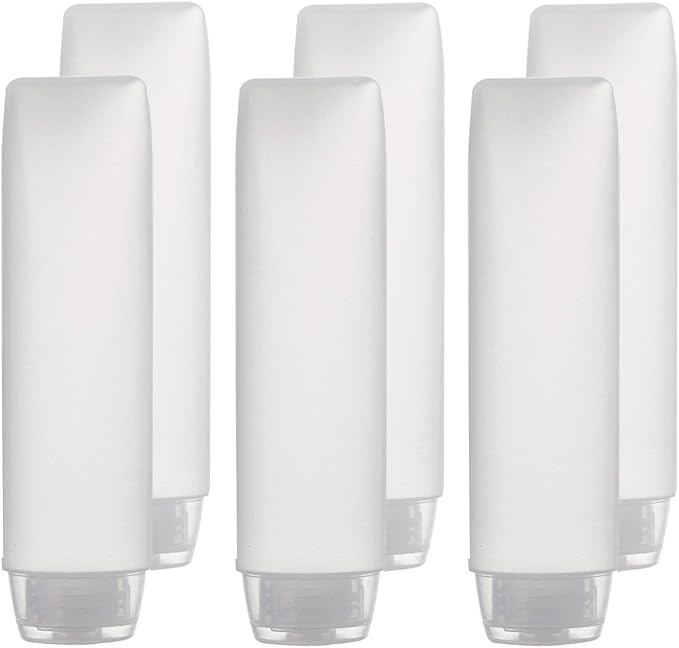 OTO 6 Pack Travel Size Plastic Squeeze Bottles for Liquids, 30ml/1 Fl. Oz TSA Approved Makeup Toiletry Cosmetic Containers