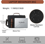 RAVUO Messenger Bag for Men, Water Resistant 15.6 17.3 Inch Laptop Briefcase Bag Casual Mens Satchel for Business