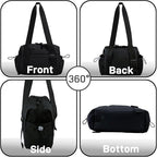 Mini Gym Bag for Women Mini Duffle Bag with Wet Compartment Waterproof, small gym bag for women, Cute Gym Tote Bag (Black)