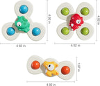 ALASOU 3PCS Suction Cup Spinner Toys for 1 Year Old Boy Girl|Spinning Top 12 18 Months|1 2 Year Old Boy Birthday Gift|Baby Bath Toy for Kids Ages 1-3|Sensory Airplane Travel Toy for Infant Toddlers