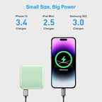 ummz Portable Charger with Built-in Cable,12000mAh 22.5W Fast Charging Small Power Bank,USB C Input/Output with Smart LED Display,External Battery Pack for iPhone,Tablet,Samsung