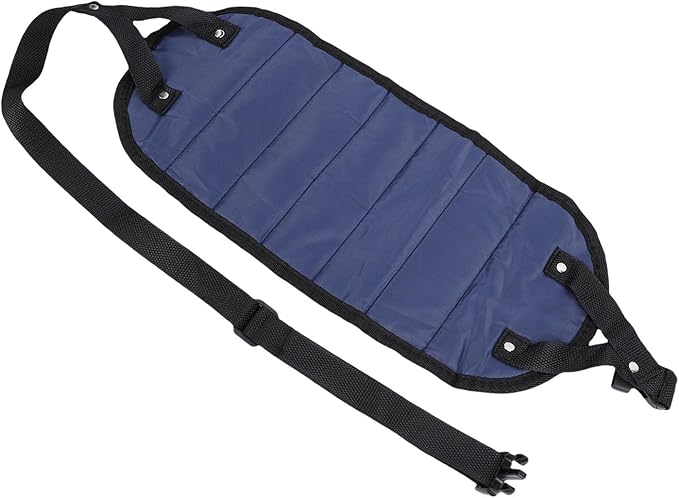 CHICIRIS Foot Hammock for Airplane Travel, Portable Breathable Mesh Footrest with AntiTip Design, 19.69-43.31in Adjustable Length for Office Home and Plane Comfort (Navy Blue)