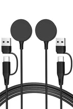 2 in 1 USB C/A Charger Compatible with Samsung Galaxy Watch 8/8 Classic /7/6/6 Classic/5 Pro/5/4/3/FE/Ultra 2025/2024/Active 1/2 Smartwatch 2 Pack Magnetic Fast Charging Cable-100cm
