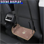 Cute Car Foot Hammock, Adjustable Height Automotive Seat Footrest, Vehicle Seat Extender Leg Support & Relax Accessories, Portable Long Travel Essentials for RV, SUV, Truck(Flower)