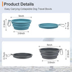Kytely Collapsible Dog Bowls for Travel, 2Pack Dog Portable Water Bowl, Foldable Pet Food Bowl with Clasp, Pet Cat Feeding Cup Dish for Traveling, Walking, Hiking